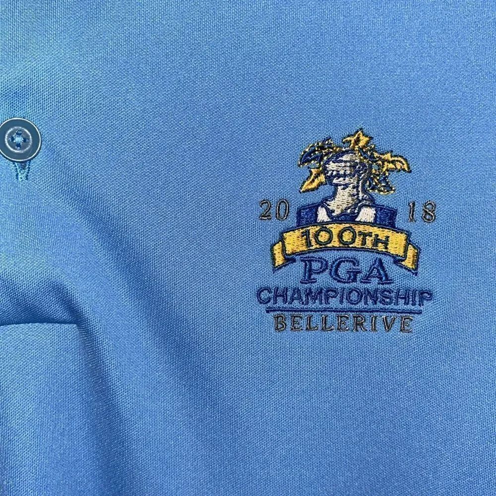 NIKE Men's 2018 PGA Championship Dri Fit North Carolina Blue polo golf shirt L